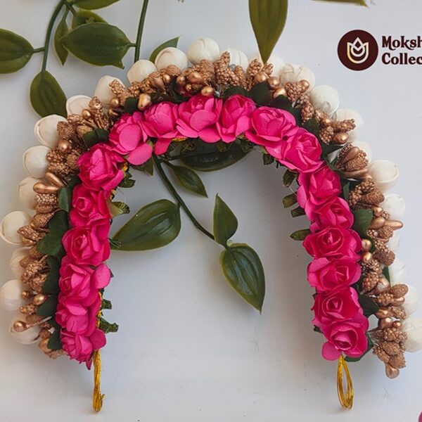 Pink and Gold Flower Gajra