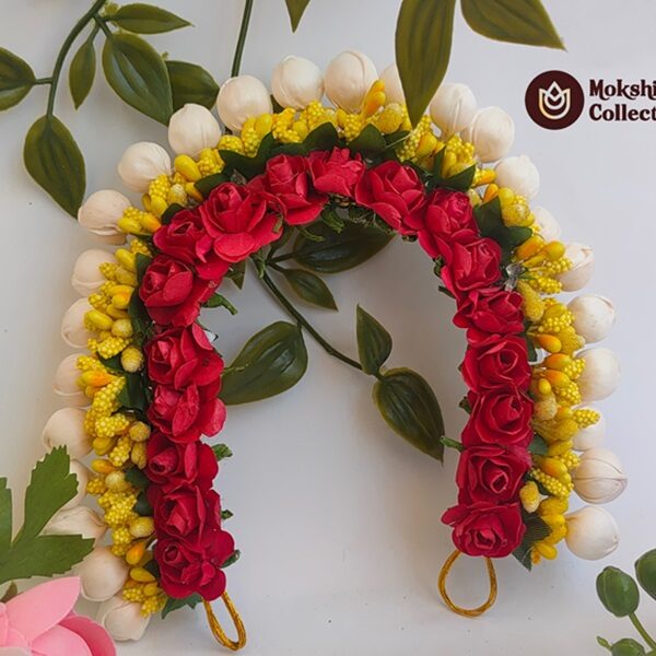 Red and Yellow Flower Hair Gajra