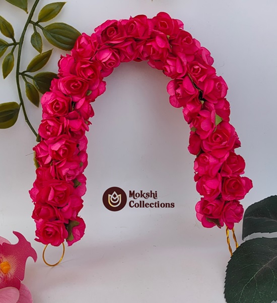 Pink Rose Plain Gajra