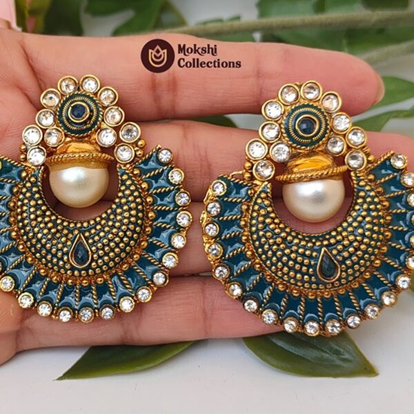 Blue Enamel Fashion Earrings