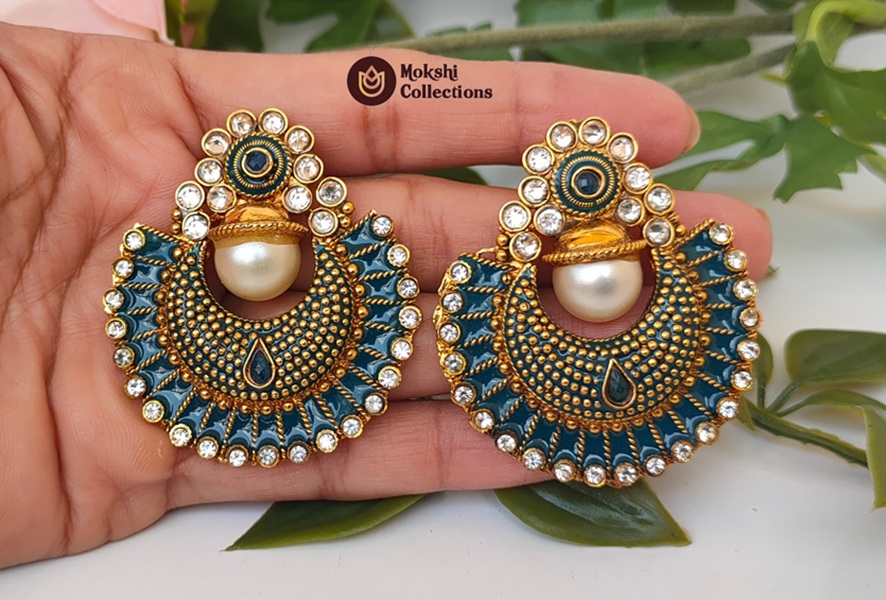 Blue Enamel Fashion Earrings