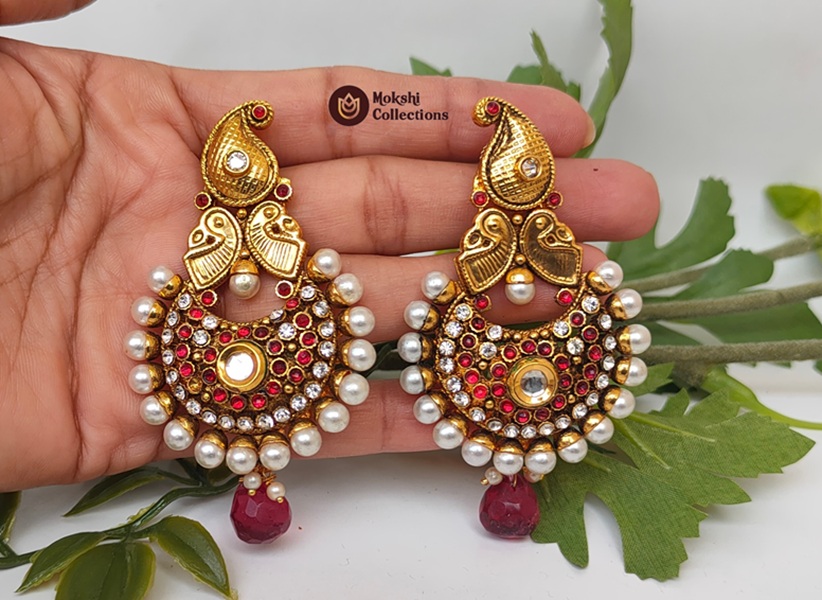 Pink Kemp Mango Designer Earrings