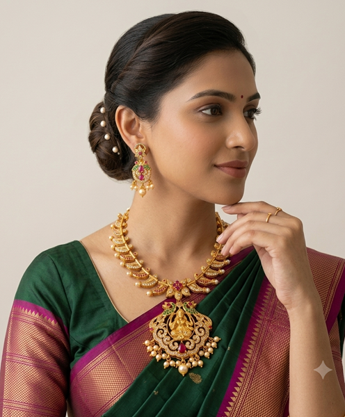 Multicolor AD Ruby Temple Jewelry