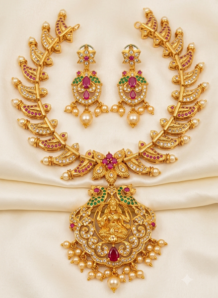 Multicolor AD Ruby Temple Jewelry