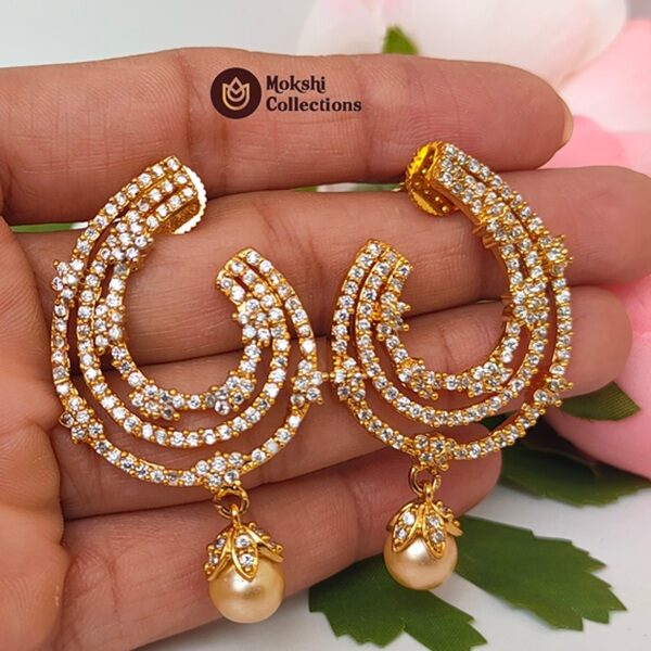 White AD Designer Earrings