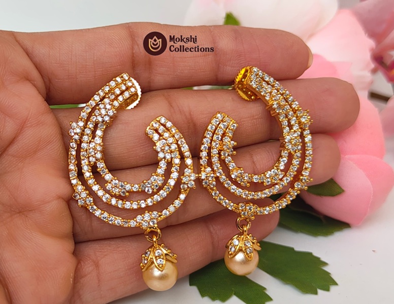 White AD Designer Earrings