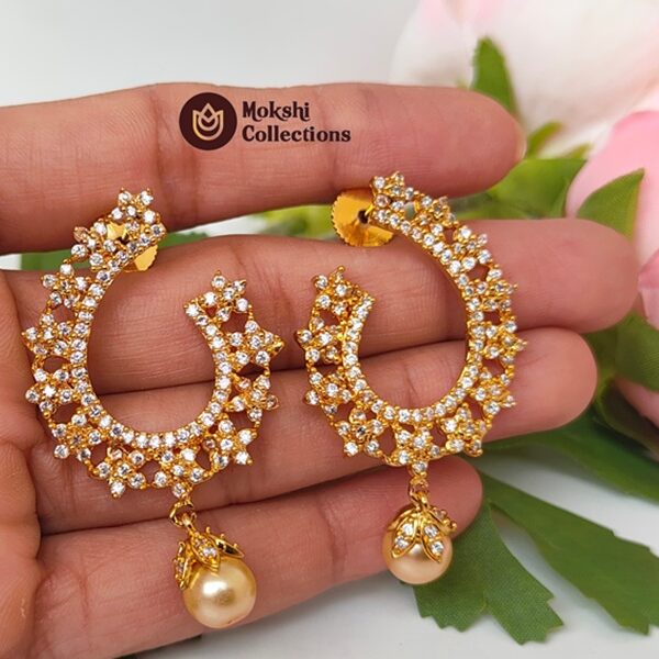 White AD Designer Earrings