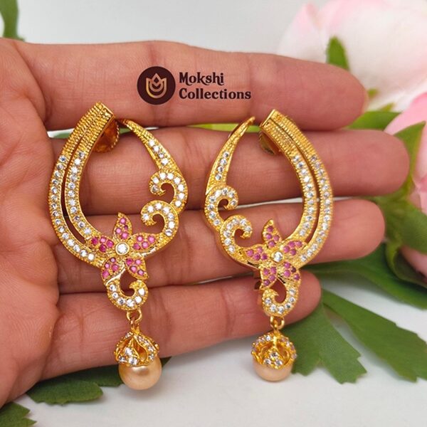 Pink CZ Designer Earrings