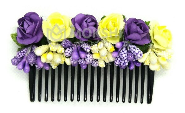 Yellow and Blue Flower Hair comb