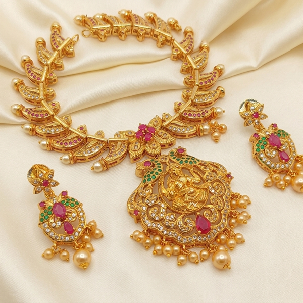 Multicolor AD Ruby Temple Jewelry