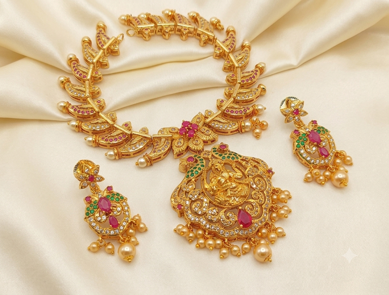 Multicolor AD Ruby Temple Jewelry