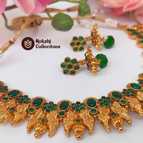 Green kemp Peacock Necklace Set