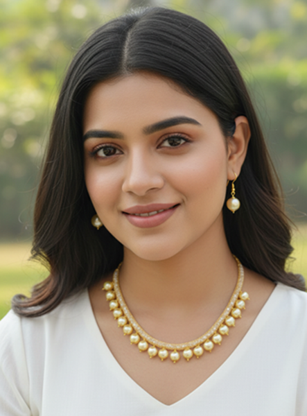 Gold Colors Pearls Necklace