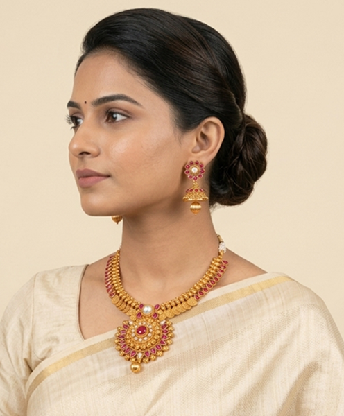 Pink and White Kemp Temple Necklace