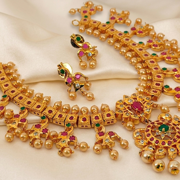 Multicolor Guttapoosalu Necklace Set
