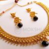 Black Drops Metallic Necklace Set