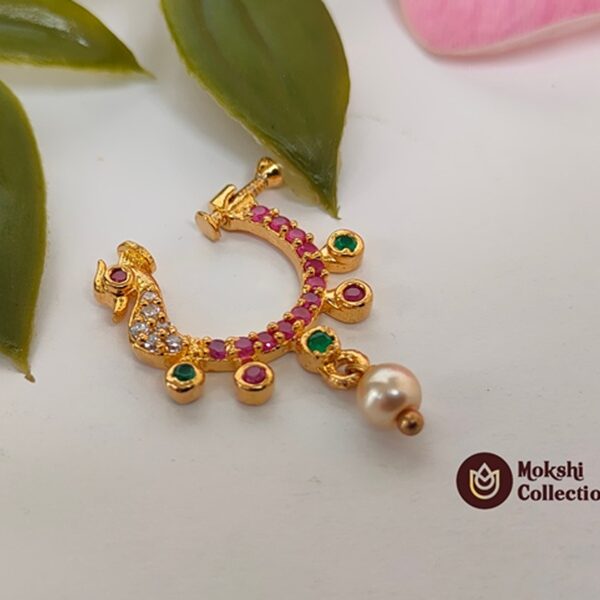 Pink and White AD Bridal Nosering