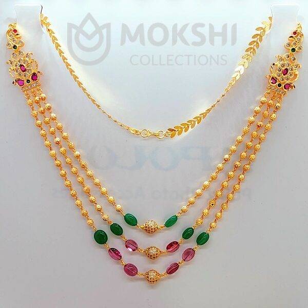 Multicolor Uncuts Gold Plated Layer Necklace