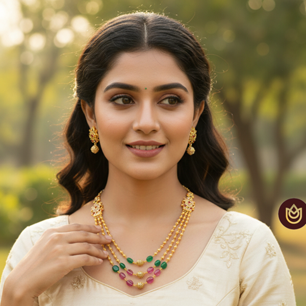 Multicolor Uncuts Layer Necklace