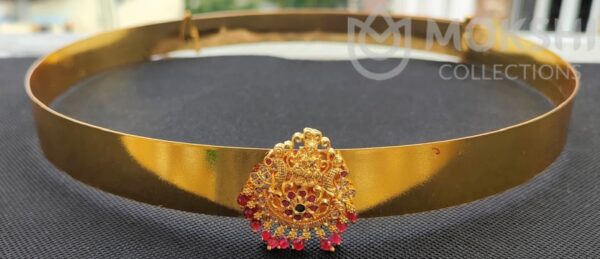 Plain Gold Plated Hip belt with Temple Pendant