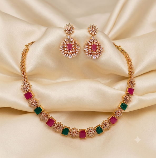 Multicolor AD Designer Necklace Set