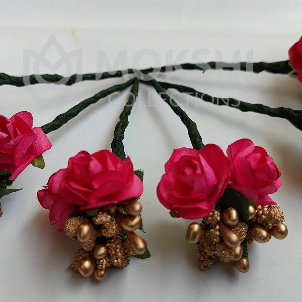 Pink Flower Hair Brooches