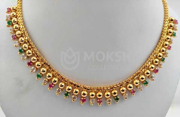Pretty Multicolor Gold Plated Necklace