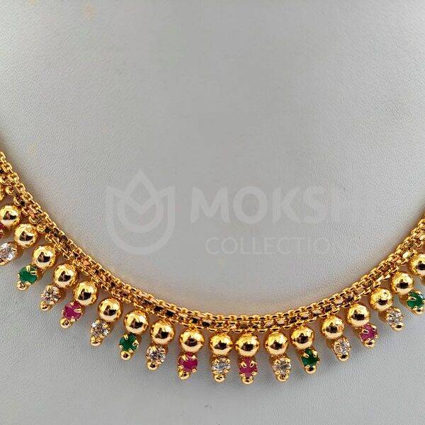 Pretty Multicolor Gold Plated Necklace