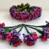 Blue & Pink Bridal Hair Accessories with Brooches