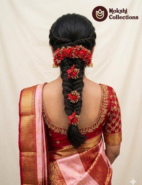 Red and Gold Bridal Hair Accessories