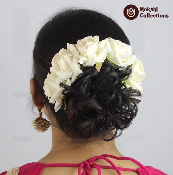 White Rose Bridal Gajra